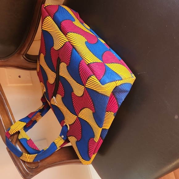 African print large tote African wax cotton handbag unique purse - Picture 8 of 15